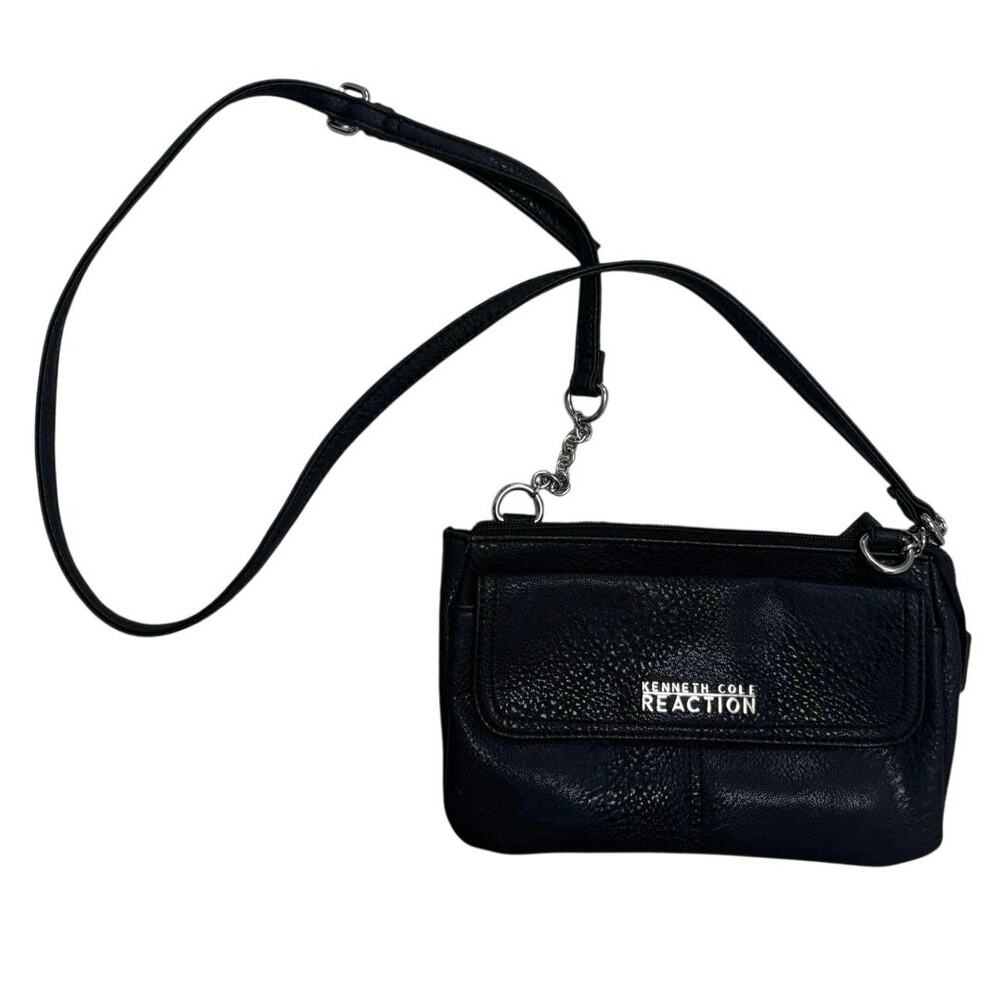 Kenneth Cole Reaction Black Crossbody Purse 🖤 Compact Everyday Leather Bag